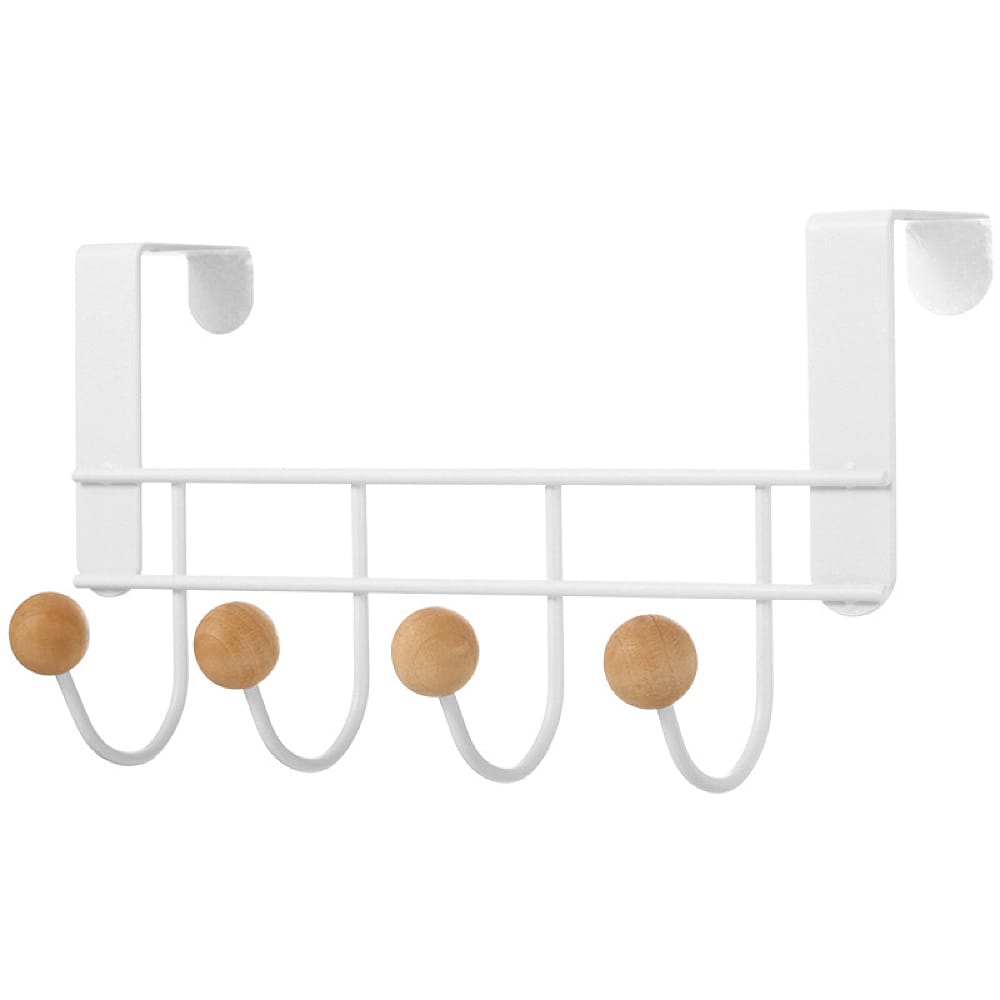 FaSoLa-Over-the-Door-No-Drill-Hook-Rack---4-Hooks,-White-1