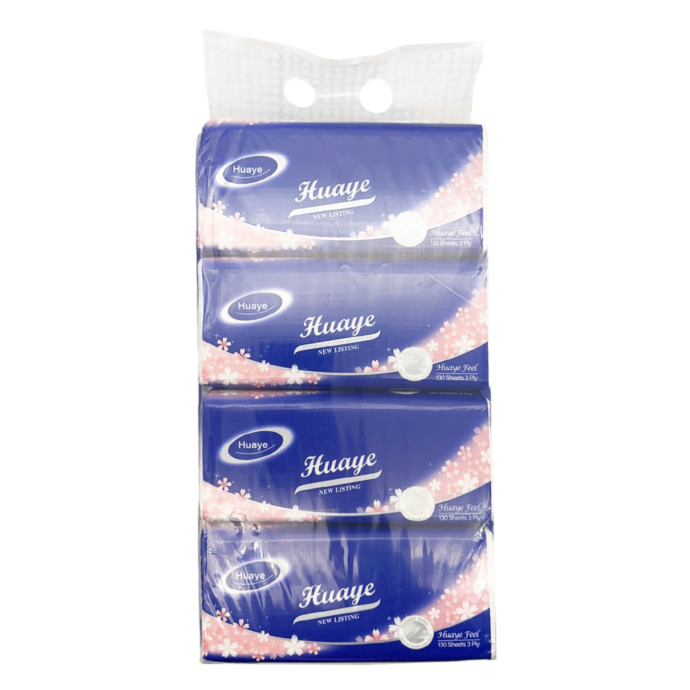 Huaye-Blue-3-Ply-Tissues---130-Sheets,-4-Packs-1