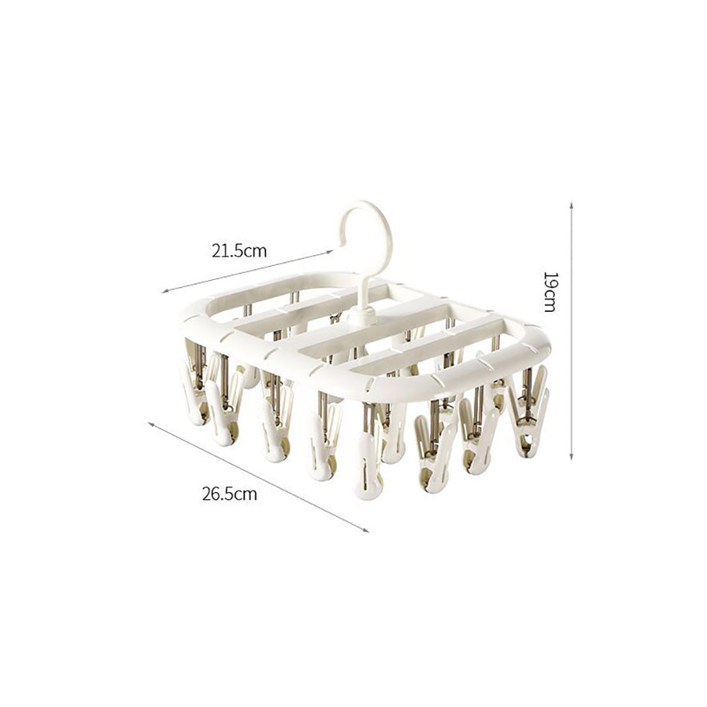 FaSoLa Sunlight Drying Rack with 20 Clips - White