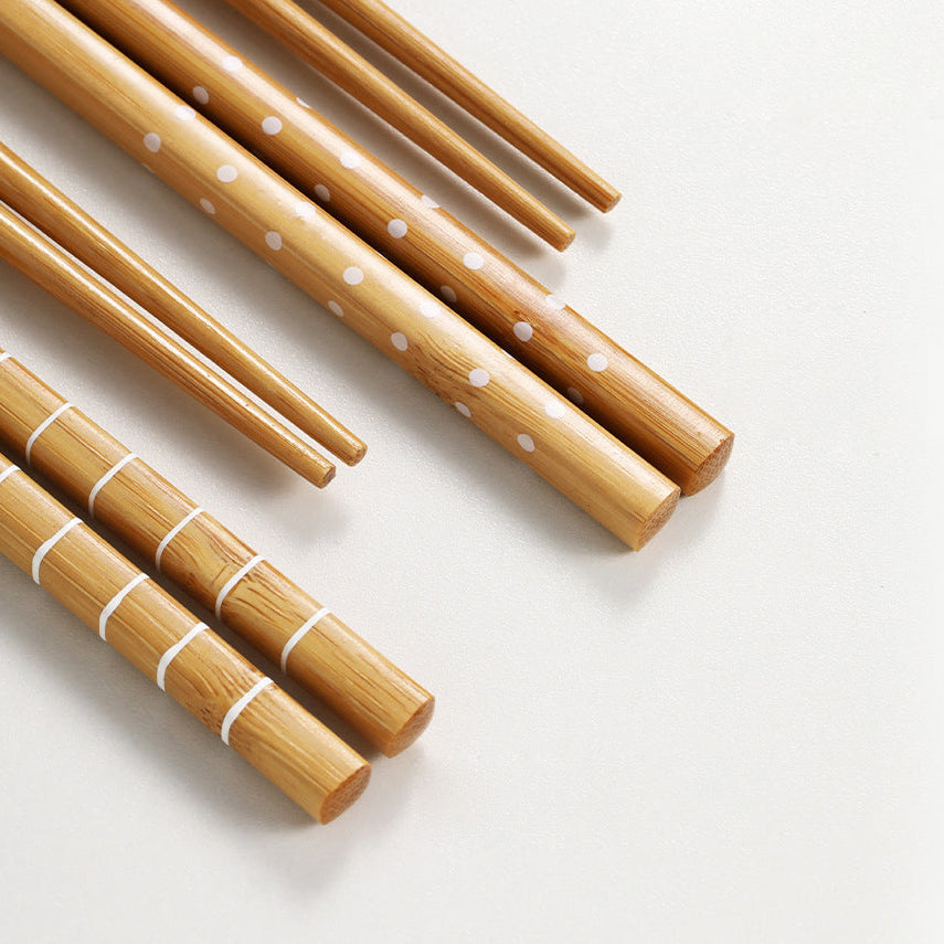 FaSoLa Extra Long Bamboo Frying Chopsticks - Dotted Design