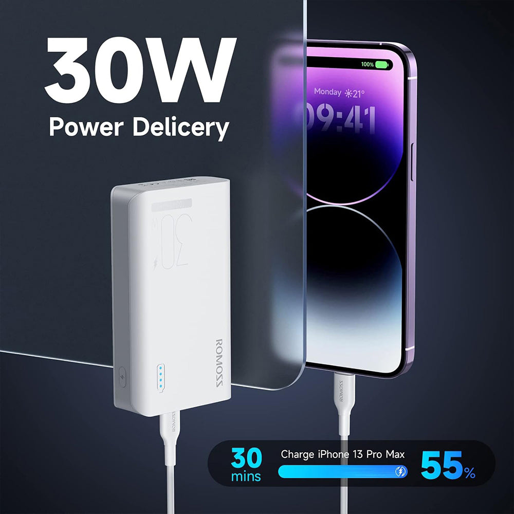 Romoss-Dual-Fast-Charging-Power-Bank-10000mAh-30W---White-1