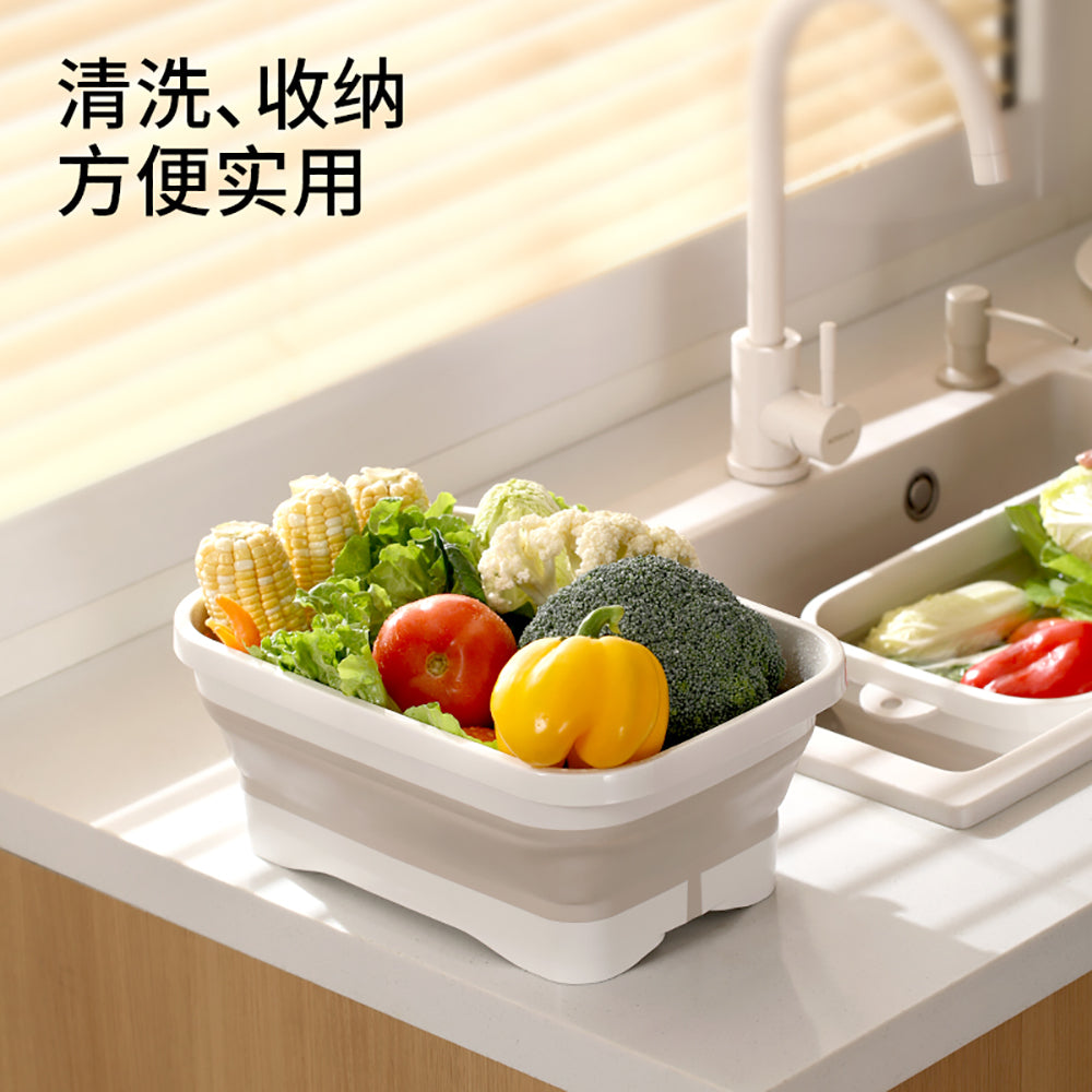 FaSoLa-Foldable-Vegetable-Washing-Basket---Cream-Coffee-Color-1