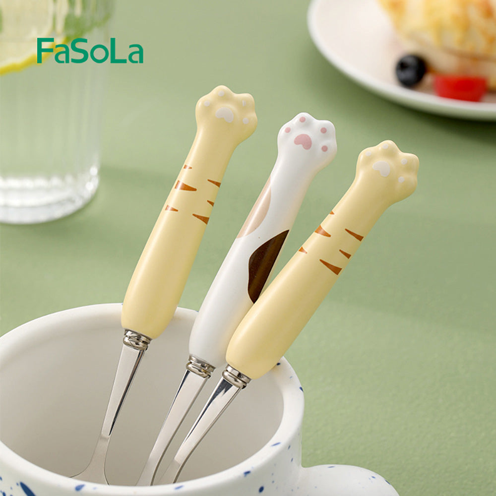 FaSoLa-Ceramic-Cat-Paw-White-Dining-Fork-1