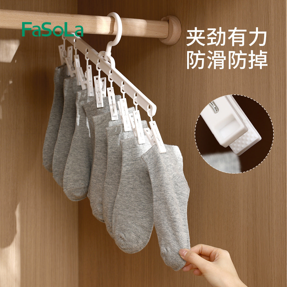 FaSoLa-Sock-Drying-Rack-with-8-Clips---White-1