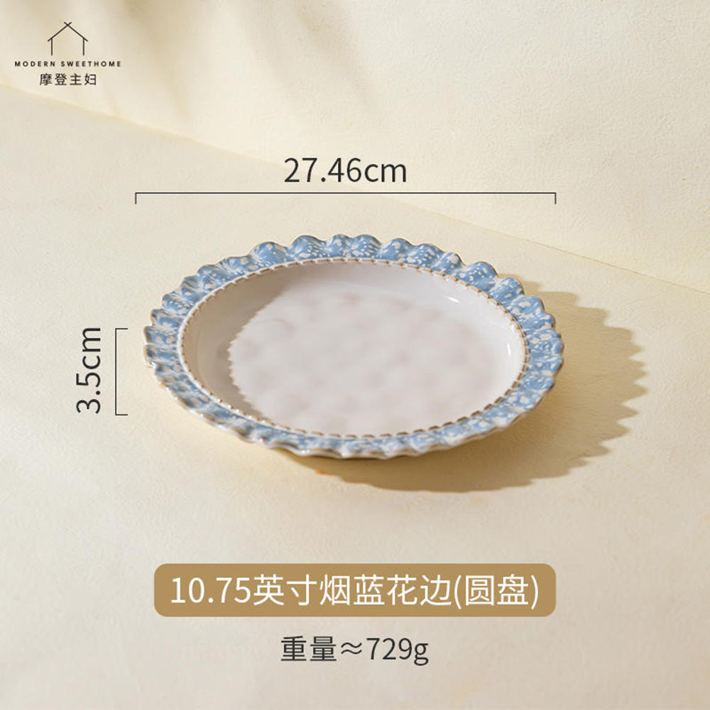 Modern-Housewife-Smoke-Blue-Lace-Edge-Round-Plate---10.75-Inches-1