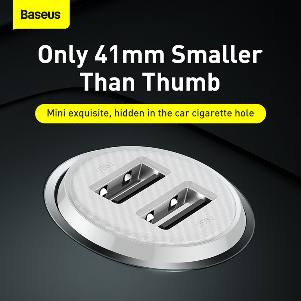 Baseus-Grain-Pro-Dual-USB-Car-Charger-4.8A---White-1