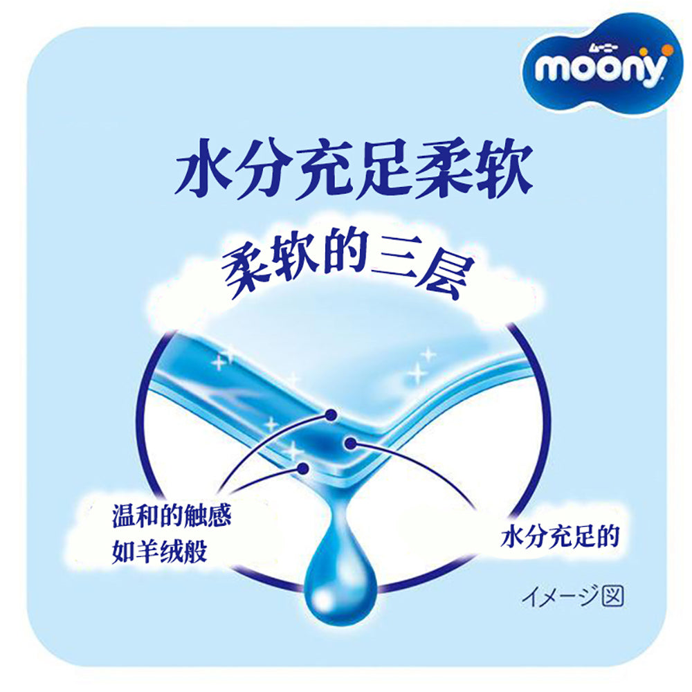 Moony-Unicharm-No-Rinse-Wet-Wipes,-60-Sheets-per-Pack,-3-Packs-Included-1