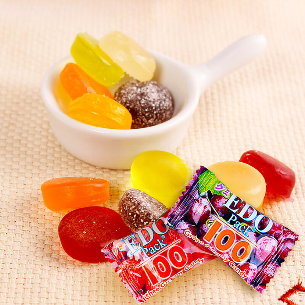 EDO-Fruit-Juice-Gummy-Candy---Grape/Lychee-Mixed-Flavours-120g-1