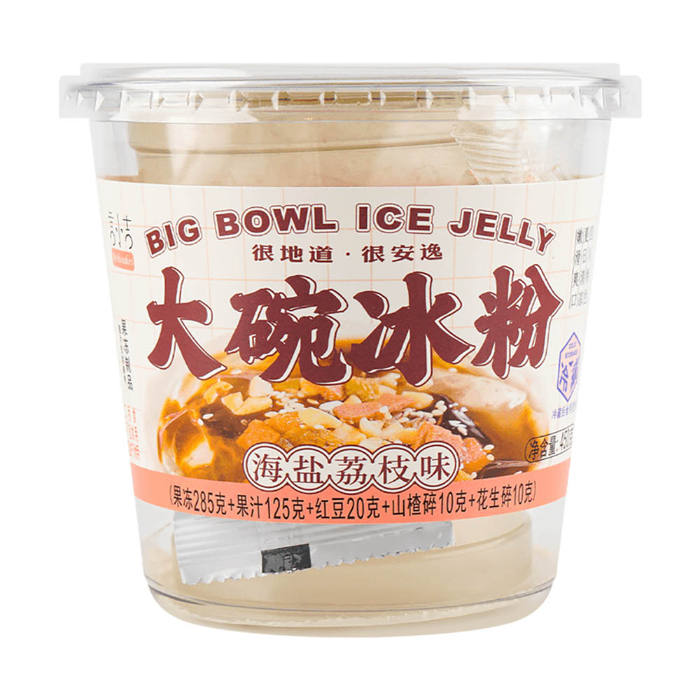 Yanshouji-Big-Bowl-Ice-Jelly,-Ready-to-Eat,-Sea-Salt-Lychee-Flavor---450g-1