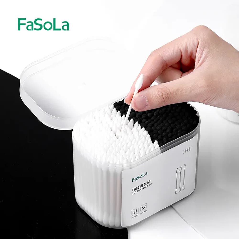 FaSoLa-Large-Box-Cotton-Swab-Set---300-Pieces,-White-&-Black-1