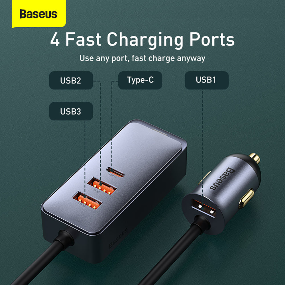 Baseus-PPS-Multi-port-Fast-Charging-Car-Charger-with-Extension-Cord---120W-1