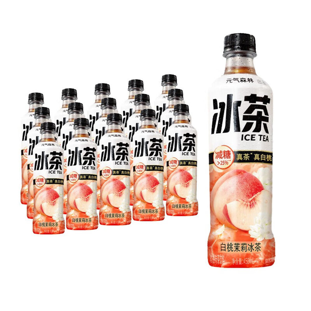 [Full-Case]-Genki-Forest-White-Peach-Jasmine-Iced-Tea-450ml-*-15-Bottles-1