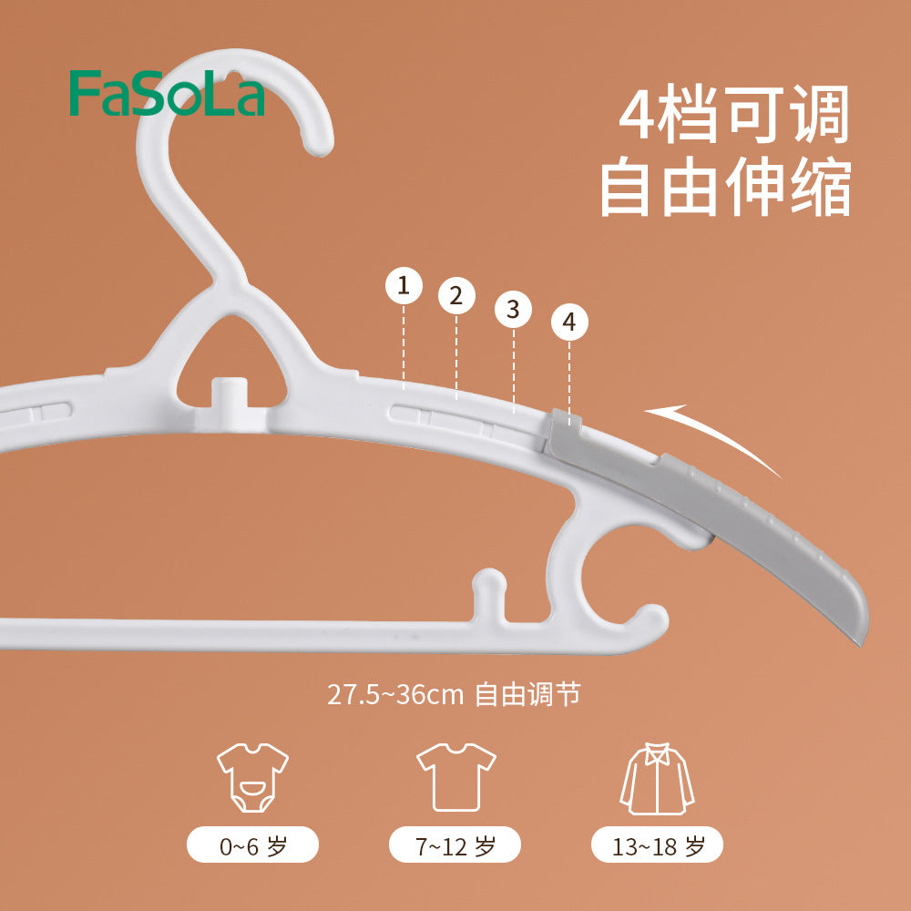 FaSoLa-Children's-Adjustable-Hangers---5-Pieces,-White-1