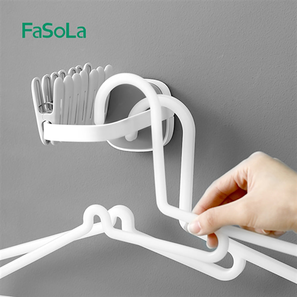 FaSoLa-Foldable-Wall-Mounted-Clothes-Hanger-Storage-Rack---White,-18*7cm-1