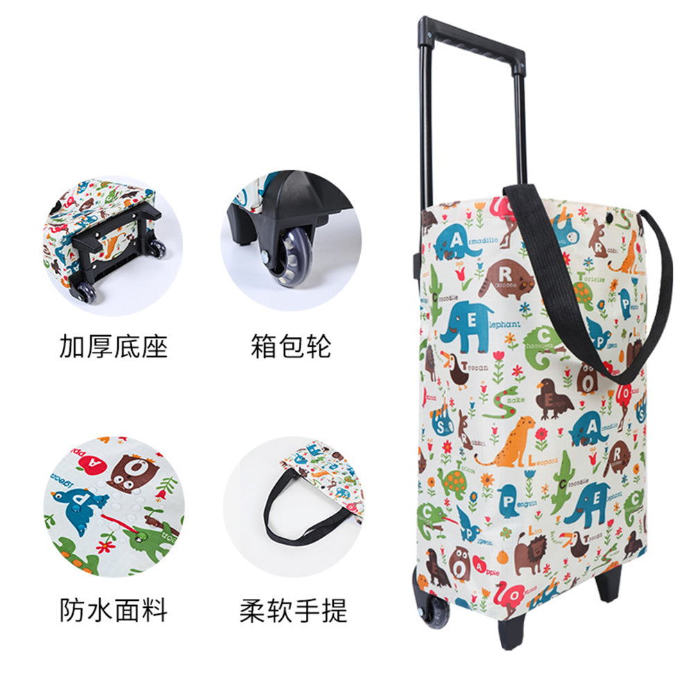 Ulife-Expandable-Trolley-Shopping-Bag---Cartoon-Animal-Design-1