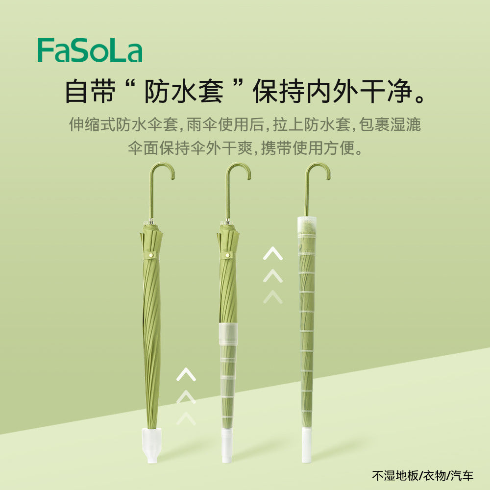 FaSoLa-Waterproof-Umbrella-with-Cover---Matcha-Green-1