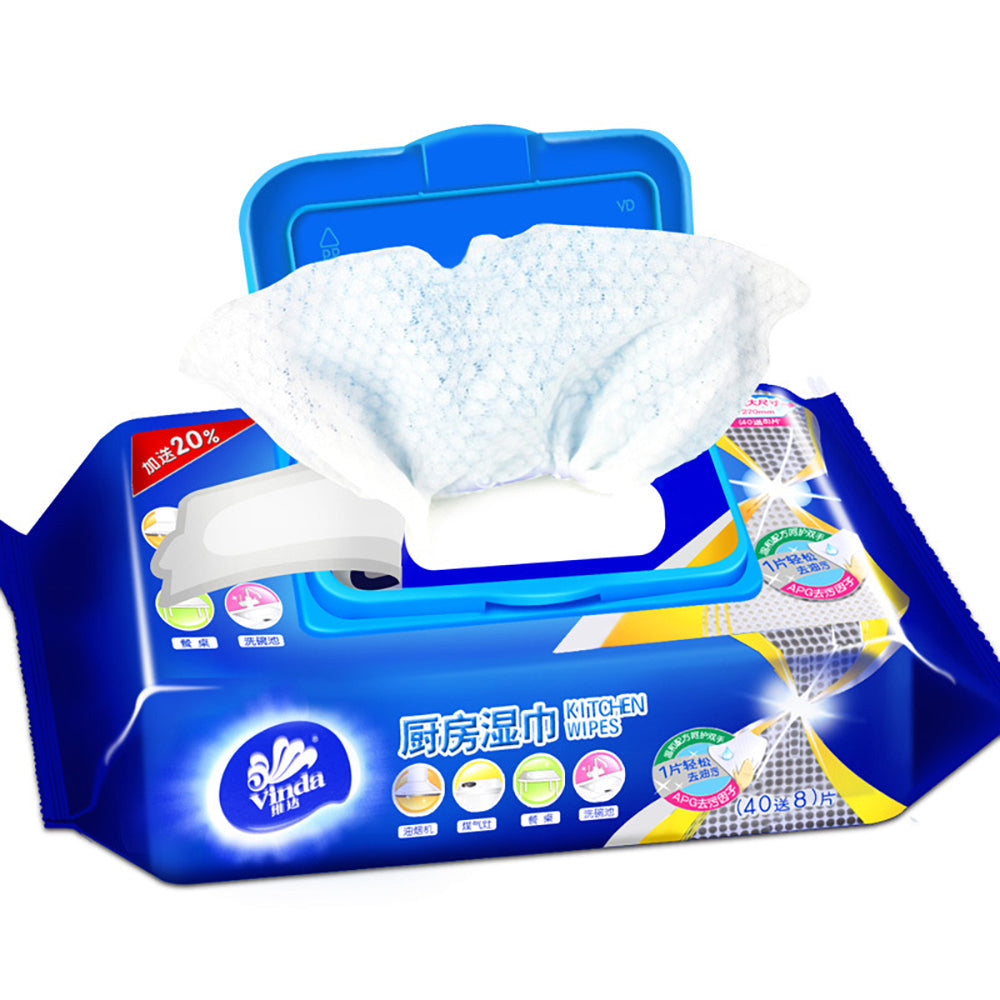 Vinda Kitchen Cleaning Wet Wipes, 48 Pieces