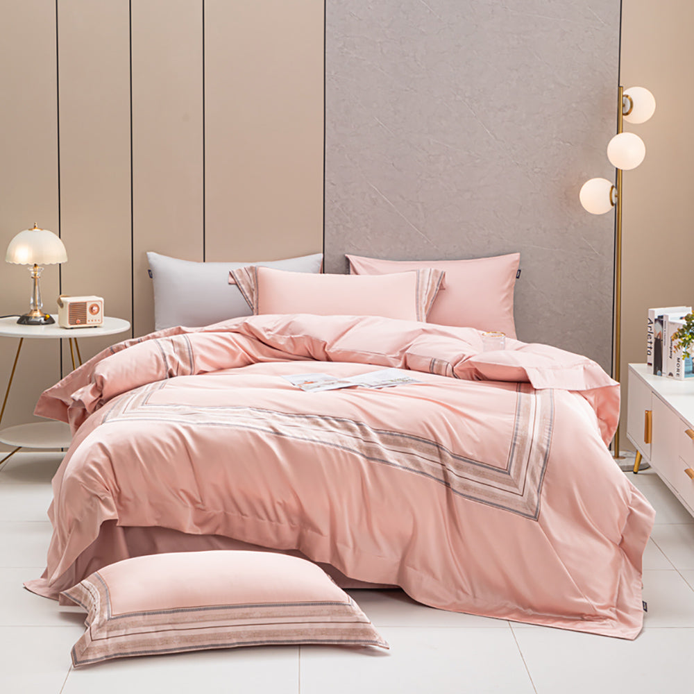 Heartin-Queen-Size-4-Piece-Bedding-Set---Pink,-Includes-2-Pillows-1