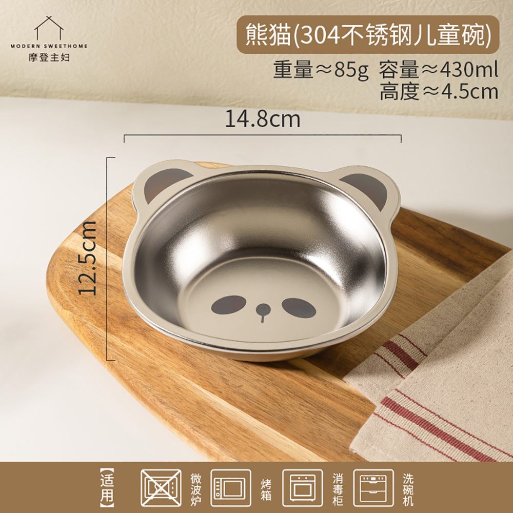 Modern-Housewife-304-Stainless-Steel-Children's-Bowl-with-Panda-Design-1