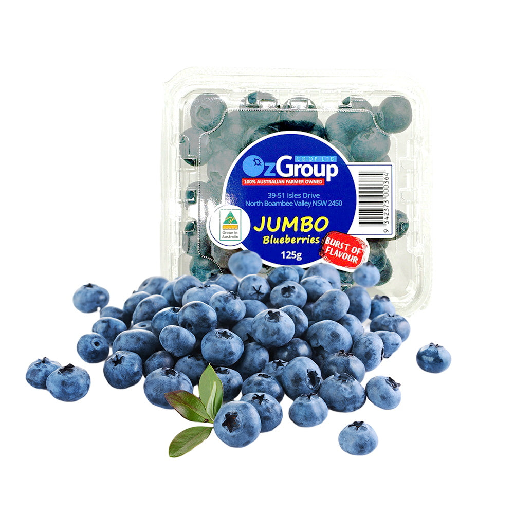 OzGroup Jumbo Crunchy Sweet Blueberries, 1 box 125g