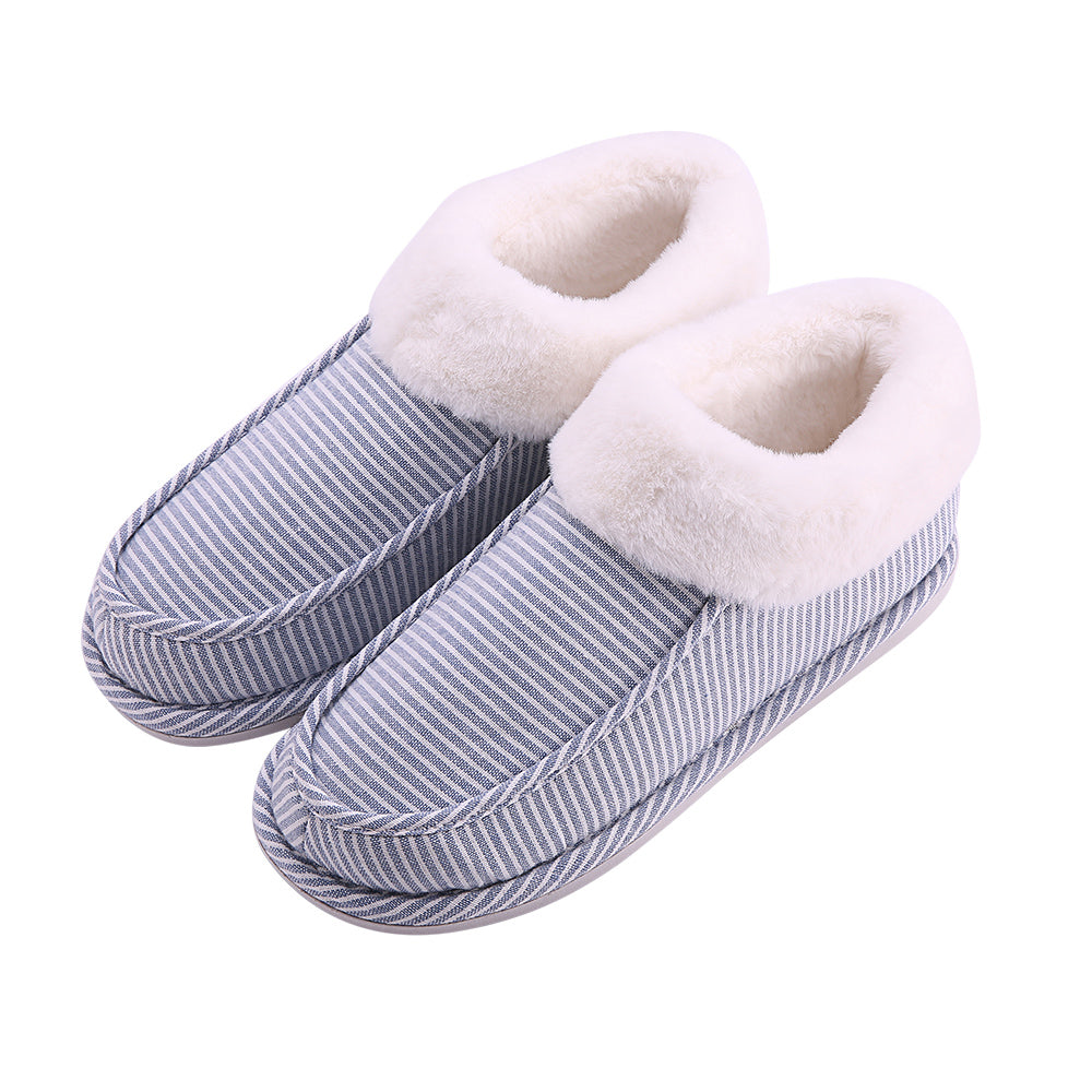 Fasola-Men's-Striped-Cotton-Slippers---Blue,-Size-41/42-1