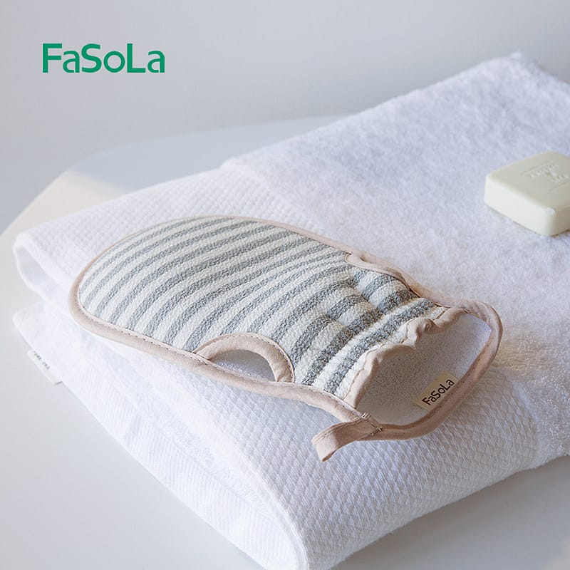 FaSoLa-Double-Sided-Striped-Bath-Glove---13.5*22.5cm-1