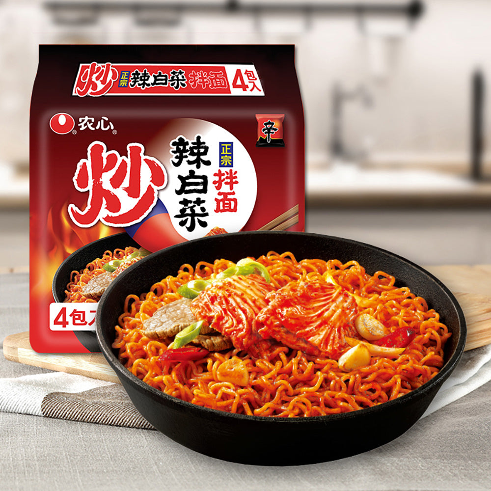 Nongshim-Spicy-Stir-Fried-Cabbage-Instant-Noodles,-147g-x-4-Bags-per-Pack-1