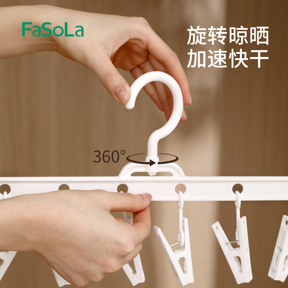 FaSoLa-Sock-Drying-Rack-with-8-Clips---White-1