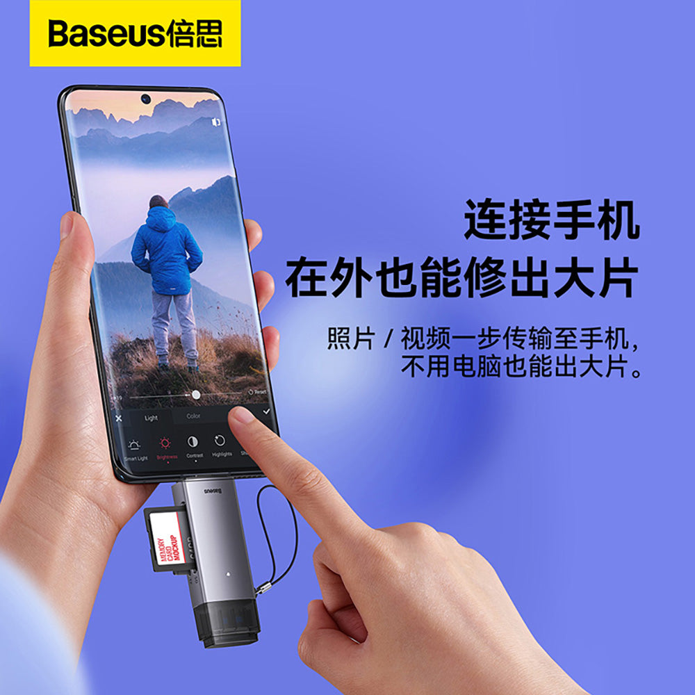 Baseus-USB-A-&-Type-C-to-SD/TF-Card-Reader---Space-Gray-1