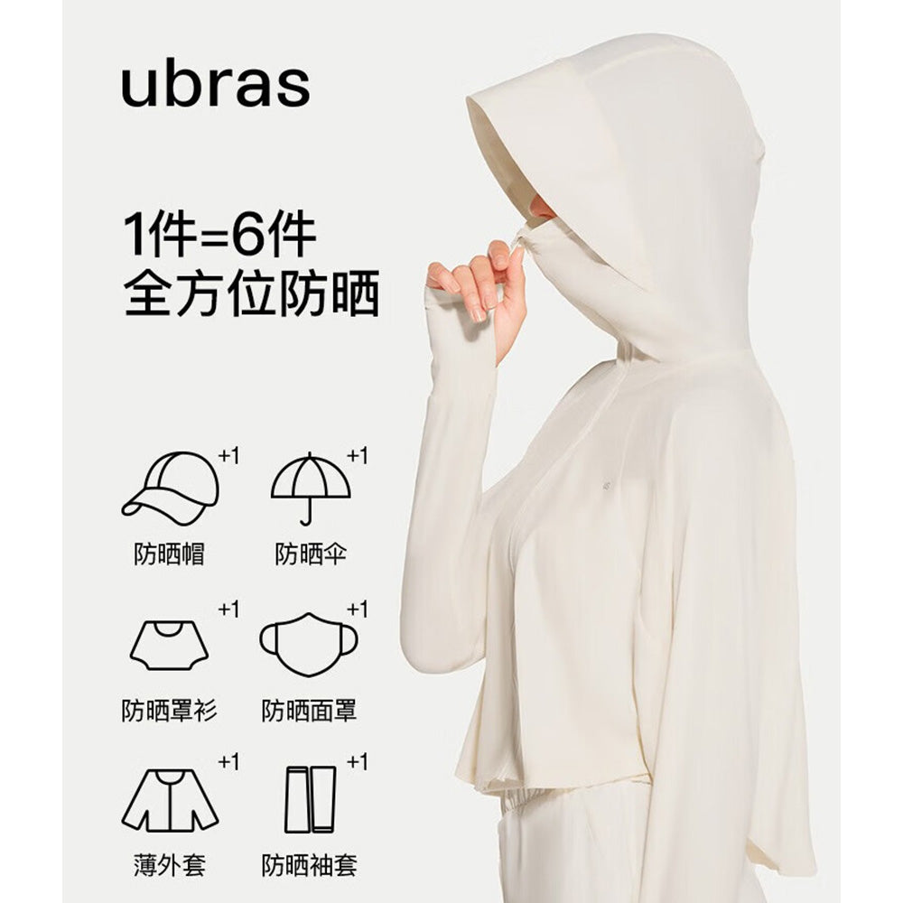 Ubras-Hooded-Sun-Protection-Jacket---Cream-Yellow,-Size-L-1