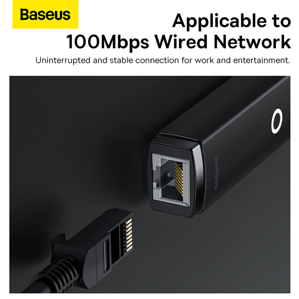 Baseus-Lite-Series-USB-A-to-RJ45-Ethernet-Adapter---100Mbps,-Black-1