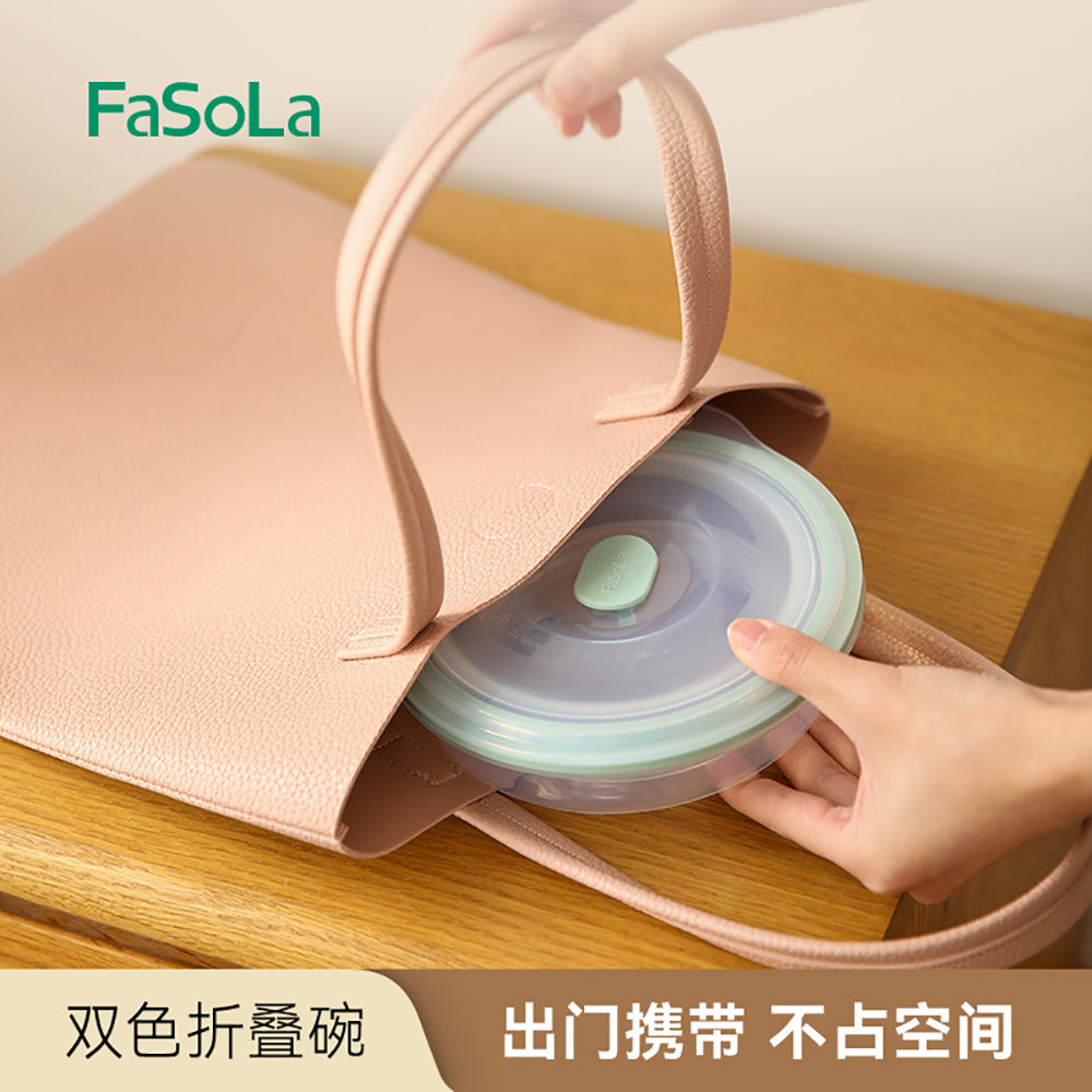 FaSola-Dual-Color-Collapsible-Bowl-Olive-Green-335ml-1