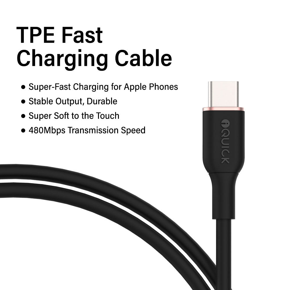 iQuick-Silicone-Charging-Data-Cable-Type-C-to-Type-C-1m-White-1