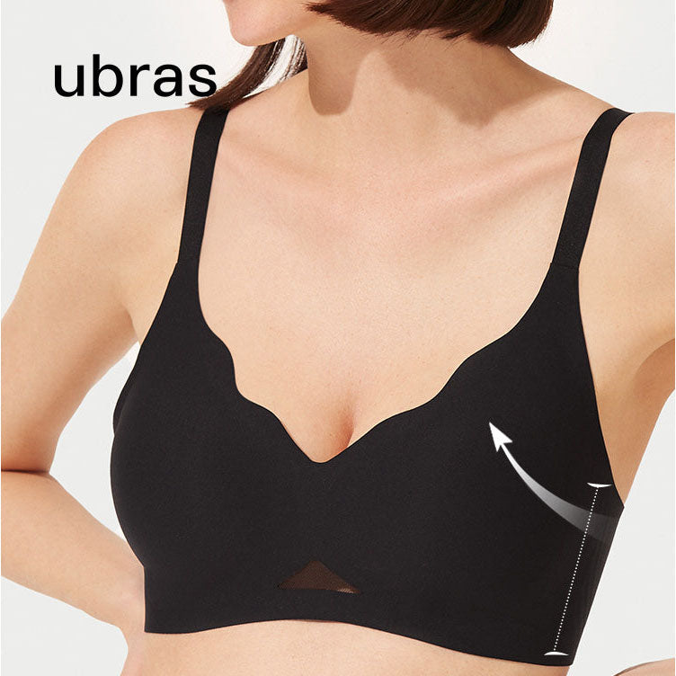 Ubras Soft Support Deep V Hook Bra - Black, Size M