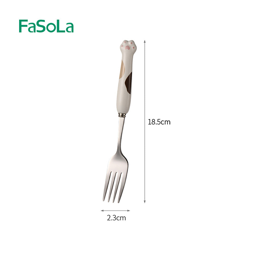 FaSoLa-Ceramic-Cat-Paw-White-Dining-Fork-1