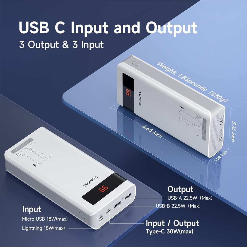 Romoss-Sense-8PS-Pro-30000mAh-30W-Power-Bank---White-1