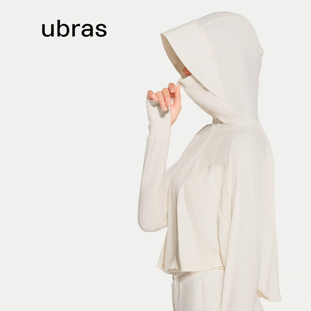 Ubras Hooded Sun Protection Jacket - Cream Yellow, Size S