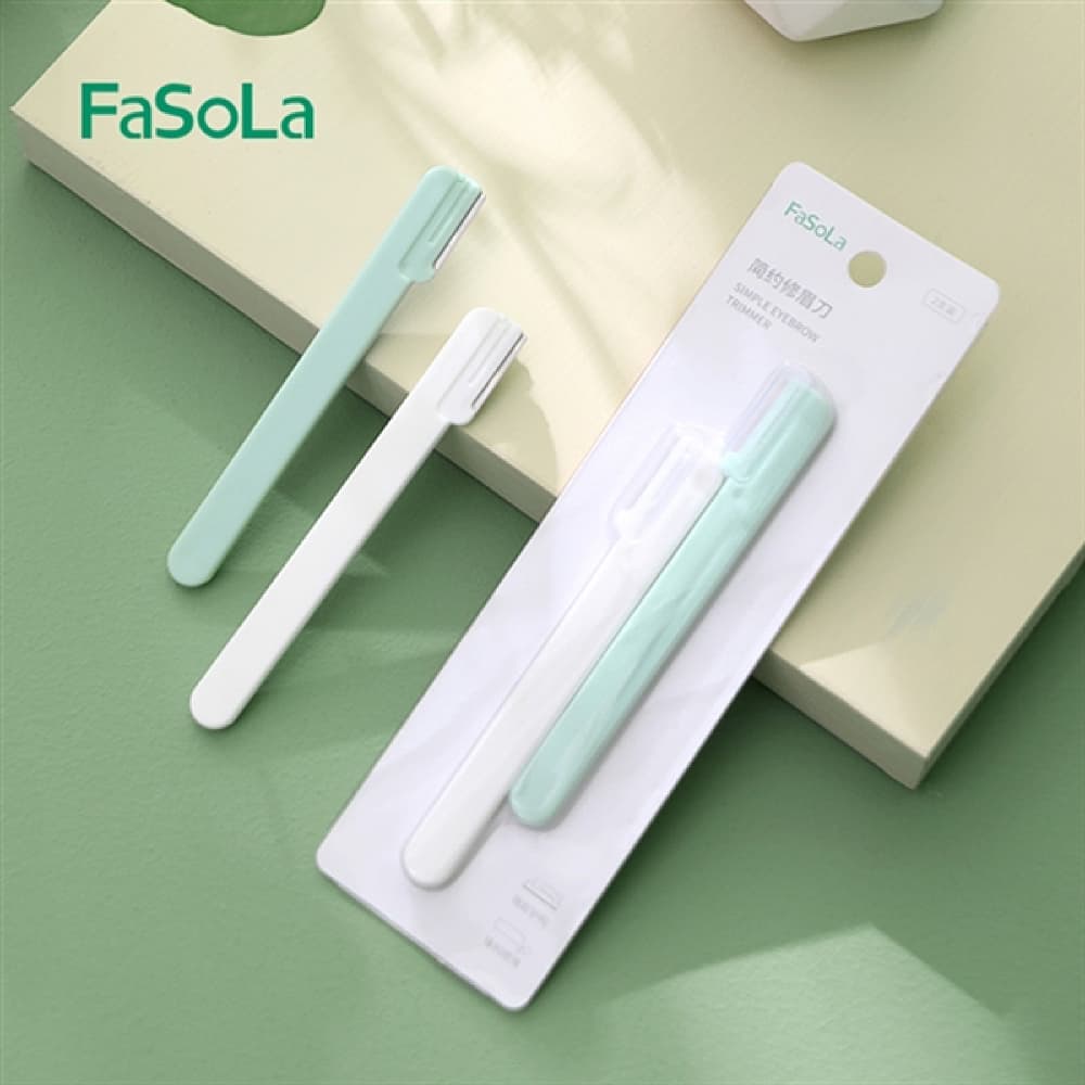 FaSoLa-Portable-Eyebrow-Trimmer---White-&-Green,-2-Pieces-1