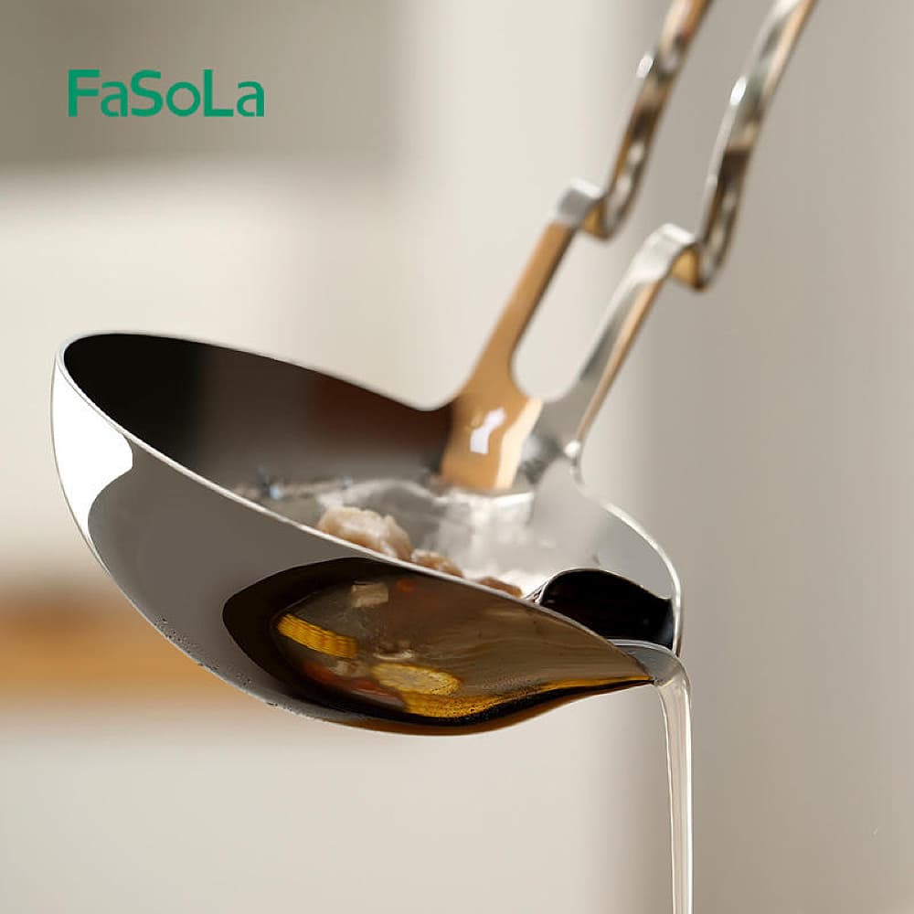 FaSoLa-Stainless-Steel-Oil-Strainer-Ladle---34*9.5cm-1