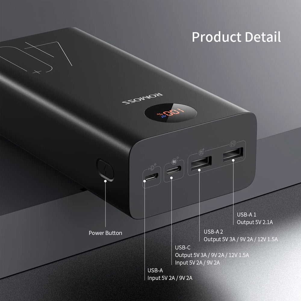 Romoss-PEA40-40000mAh-18W-Portable-Power-Bank---Black-1