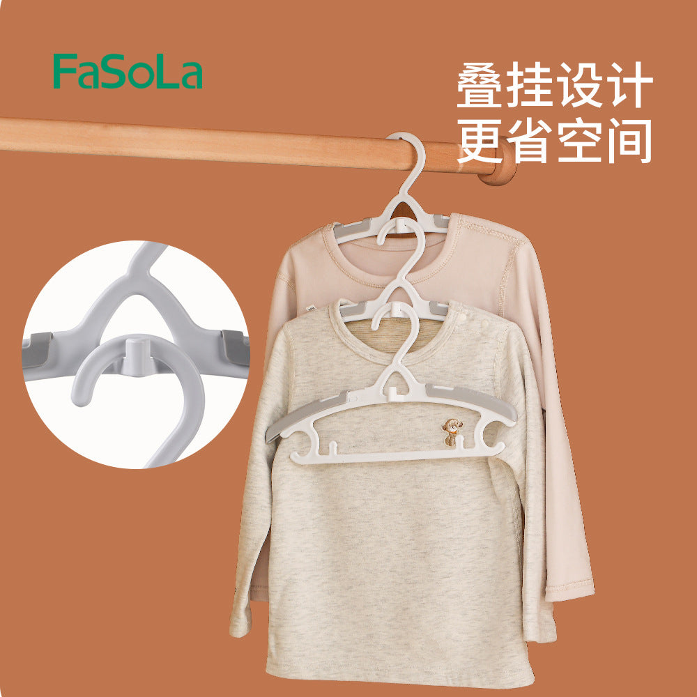 FaSoLa-Children's-Adjustable-Hangers---5-Pieces,-White-1