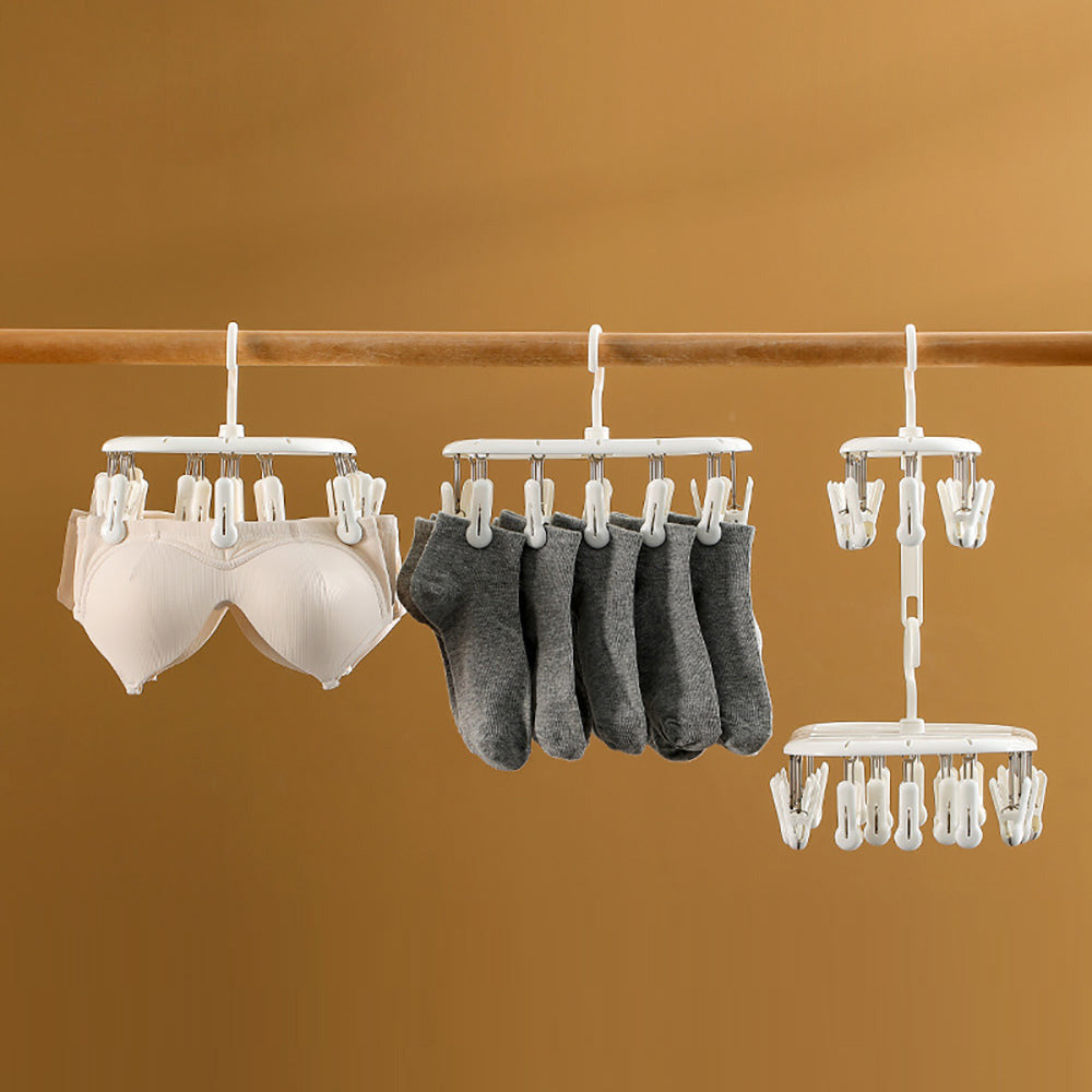 FaSoLa Sunlight Drying Rack with 12 Clips - White