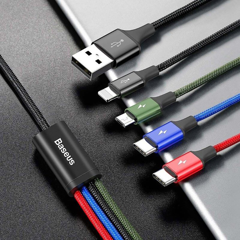 Baseus-Rapid-Series-4-in-1-Charging-Cable---Lightning,-Dual-Type-C,-Micro-USB,-3.5A,-1.2M,-Black-1