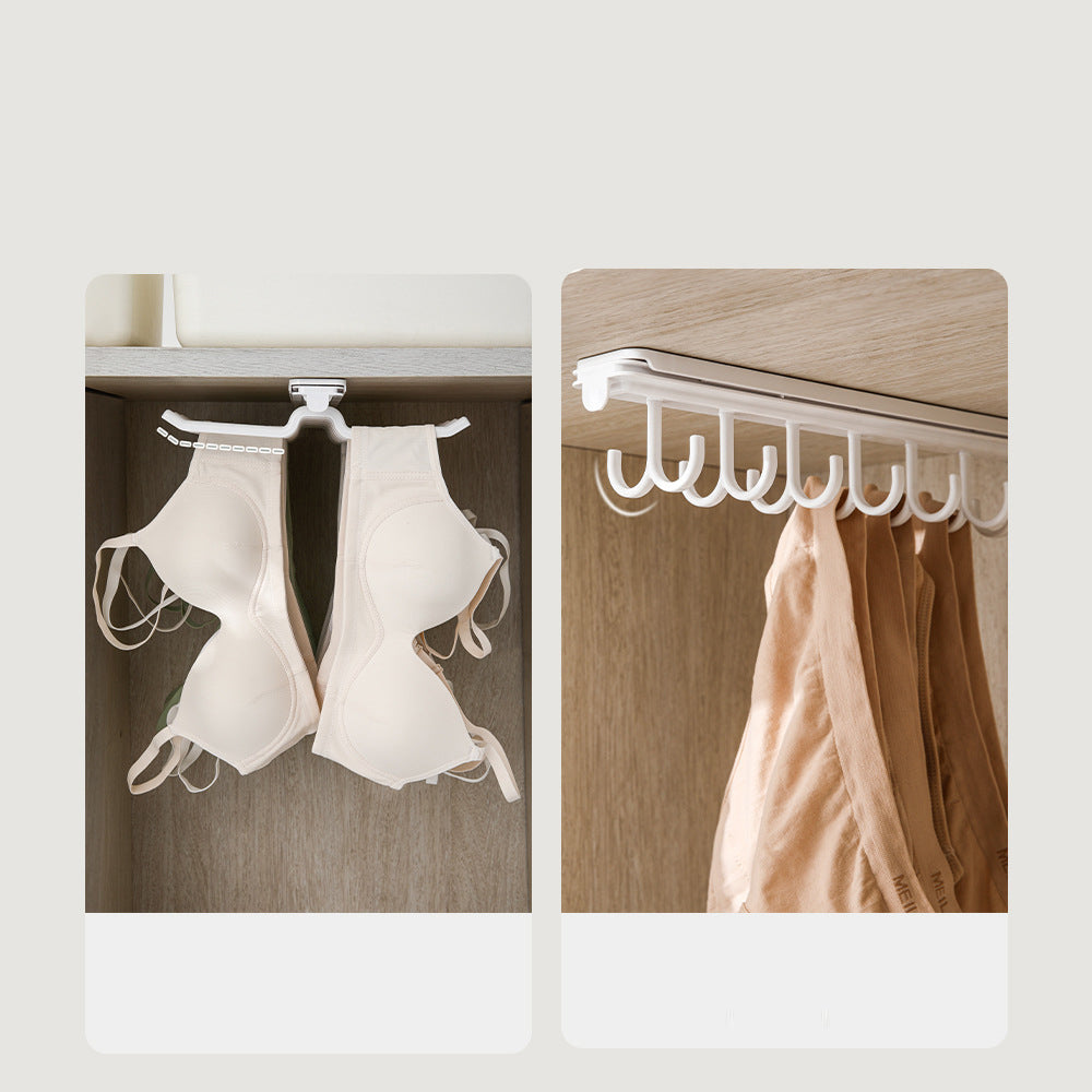 FaSoLa Double Hook Sliding Hanger for Underwear - White