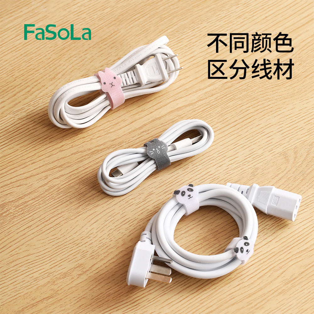 FaSoLa-Cartoon-Magic-Cable-Ties---White-Panda,-Pack-of-10-1