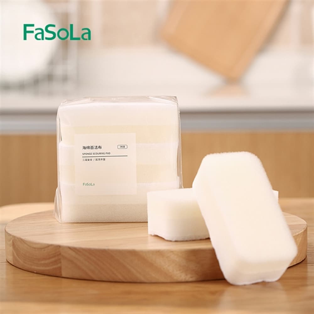 FaSoLa-Kitchen-Sponge-Scouring-Pads---White,-3-Pieces,-12*6*4cm-1