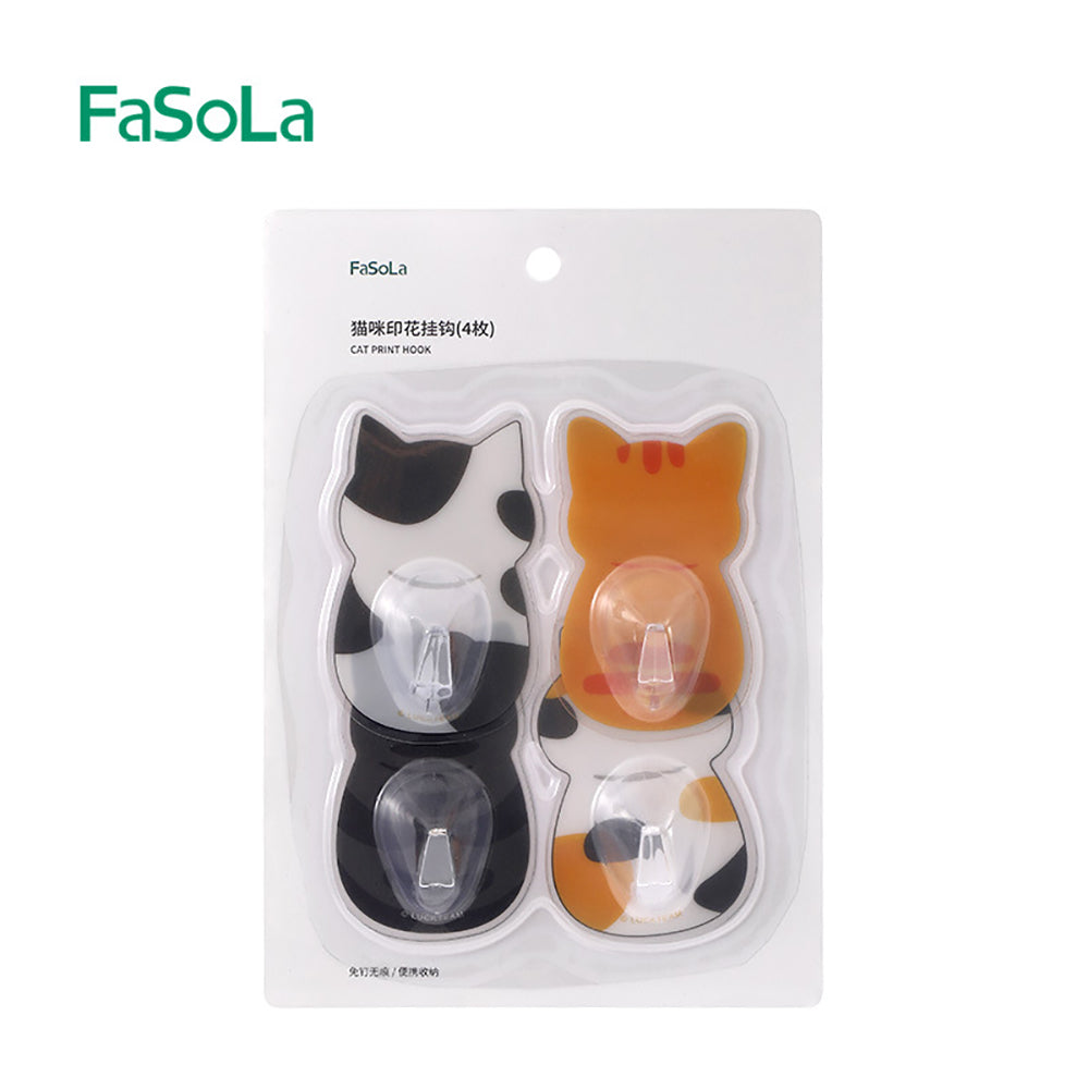 FaSoLa-Cat-Print-Hooks---Mixed-Colors,-Set-of-4-1