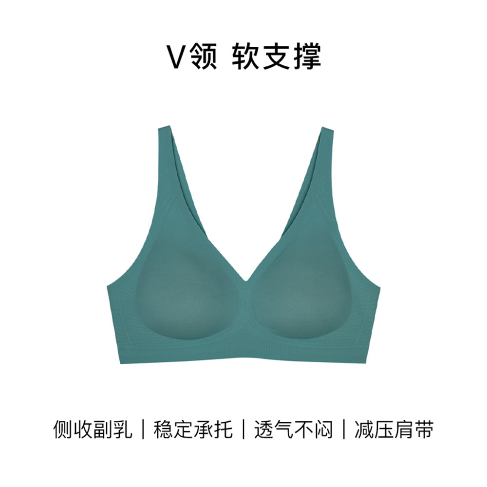 Ubras-Soft-Support-V-Neck-Back-Hook-Bra---Eucalyptus-Color,-Size-M-1