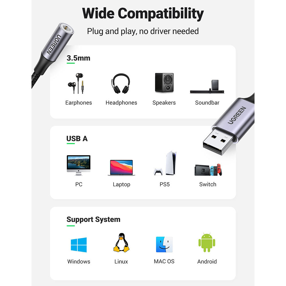 UGREEN-USB-2.0-to-3.5mm-Female-Adapter-Cable---25cm-1