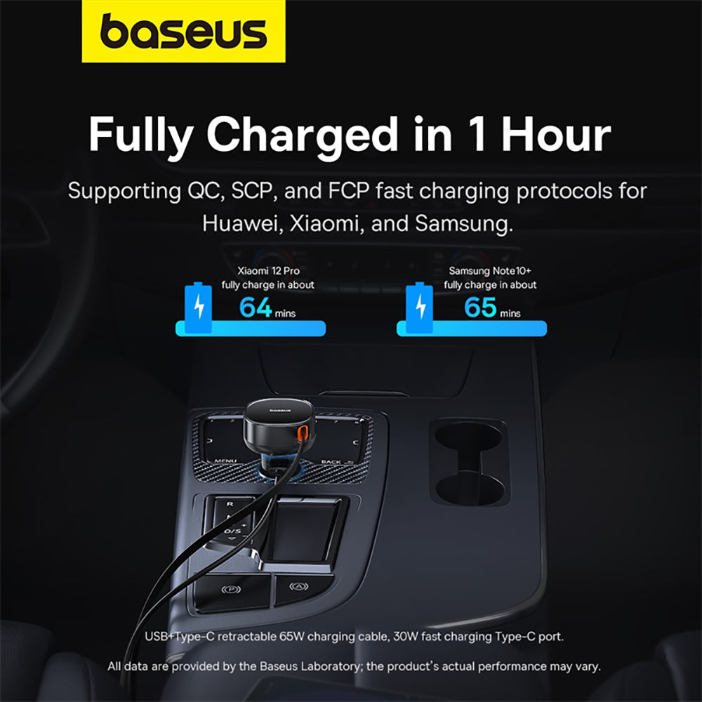 Baseus-Enjoyment-Pro-Car-Charger-with-U+Type-C-Retractable-Cable-60W---Starry-Black-1